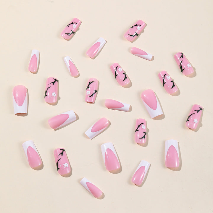 Künstlerisches Florales Acrylnagel-Set Karnz