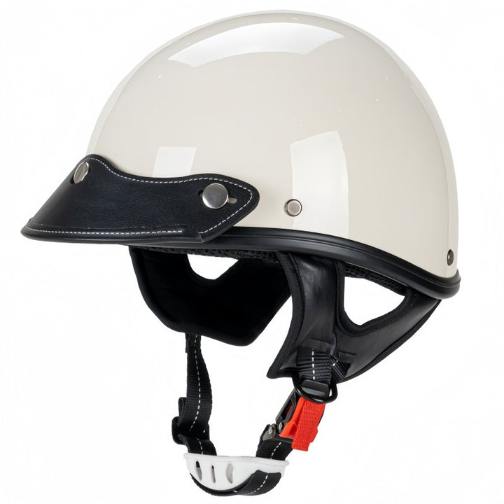 Klassischer Leder-Motorradhelm Karnz