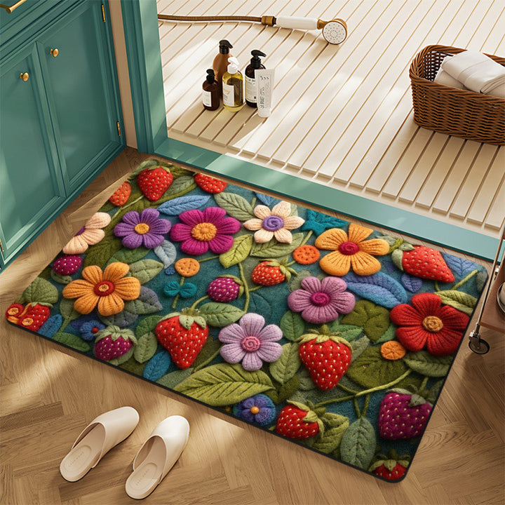 Florales Motiv Badteppich Karnz