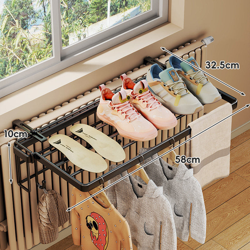 Radiator-Top Zusammenklappbarer Schuh- und Wäsche-Trockenständer
