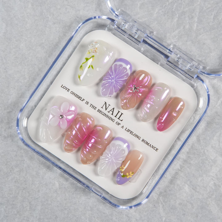 Floral Art Press-On Nail Set