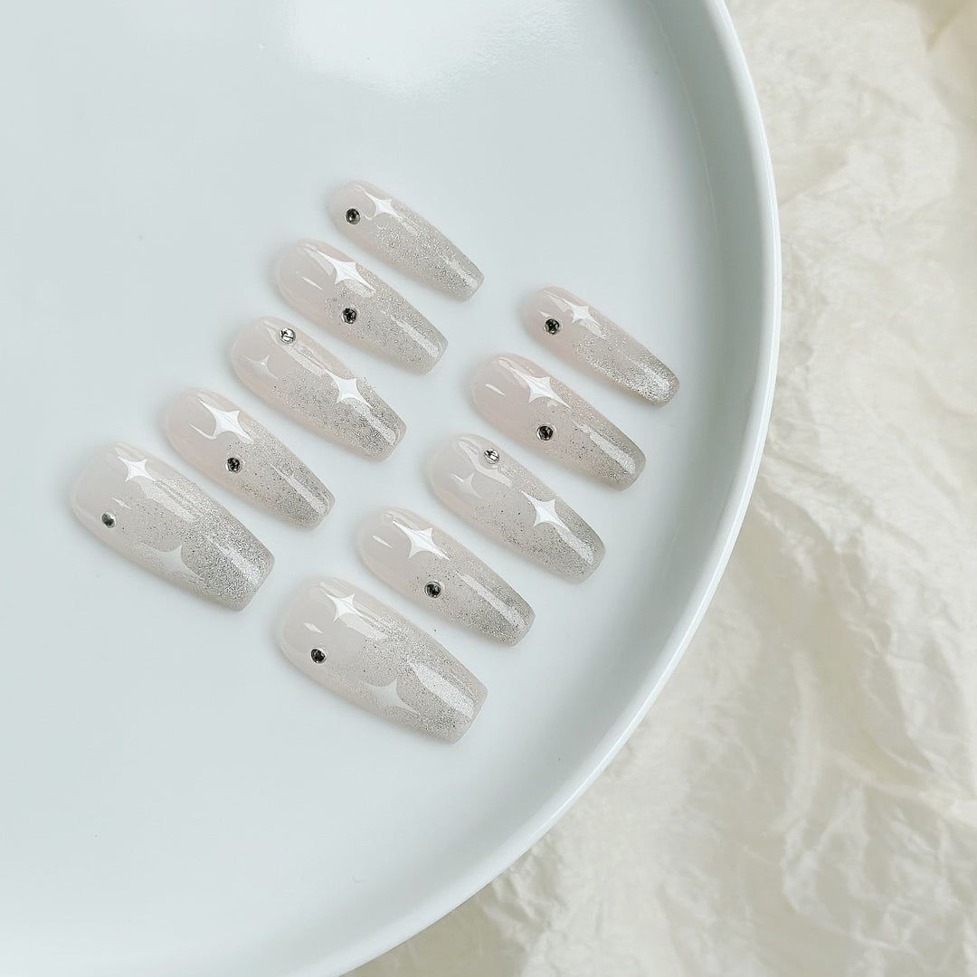 Glitzer Ombre Druck-Nagelkunstset