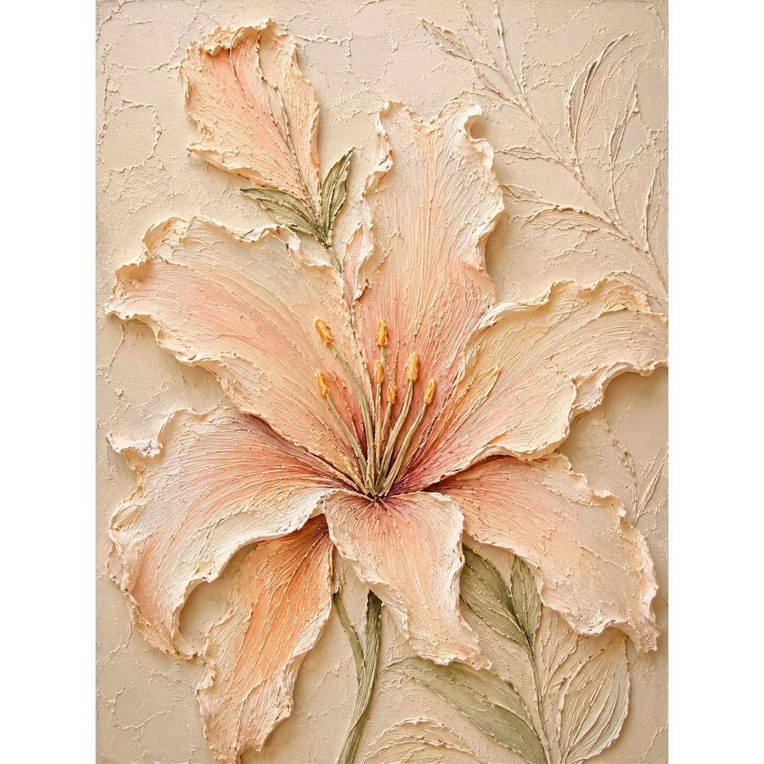 Florales Relief-texturiertes Leinwandkunstwerk