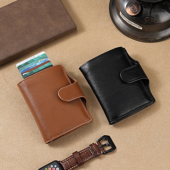 Slim Leder Dreifach Brieftasche