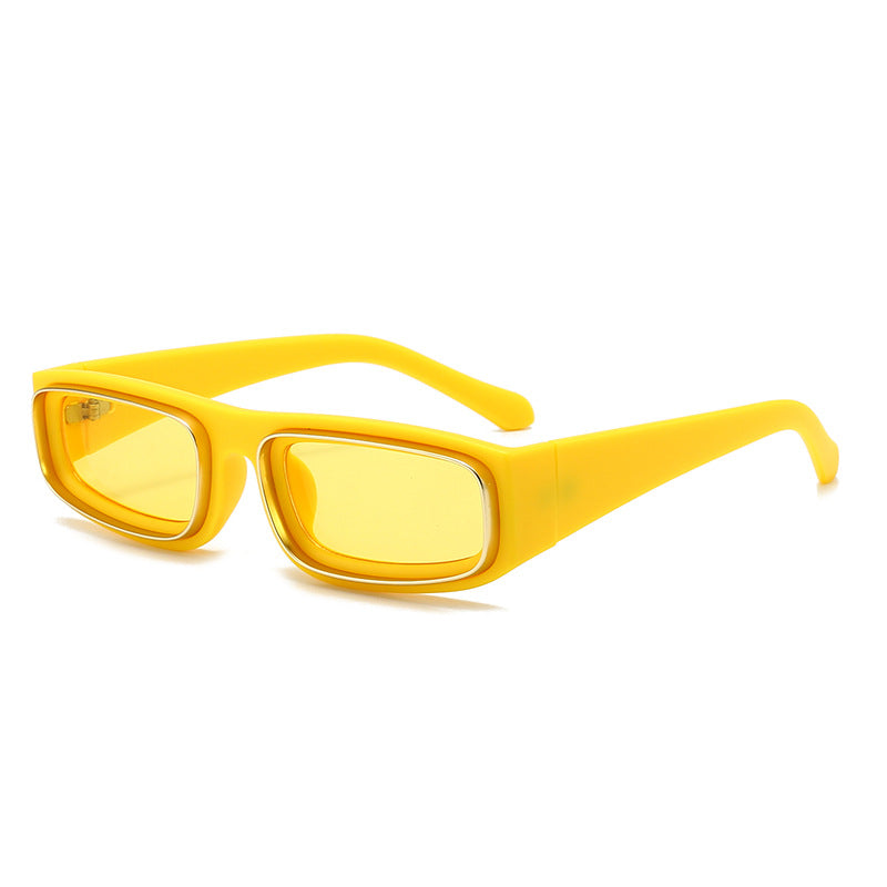 Damen modische und trendige Sonnenbrille mit breitem Rahmen Karnz