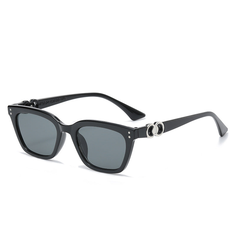 Damen Elegante und modische Sonnenbrille mit dekorativem Metallrahmen Karnz