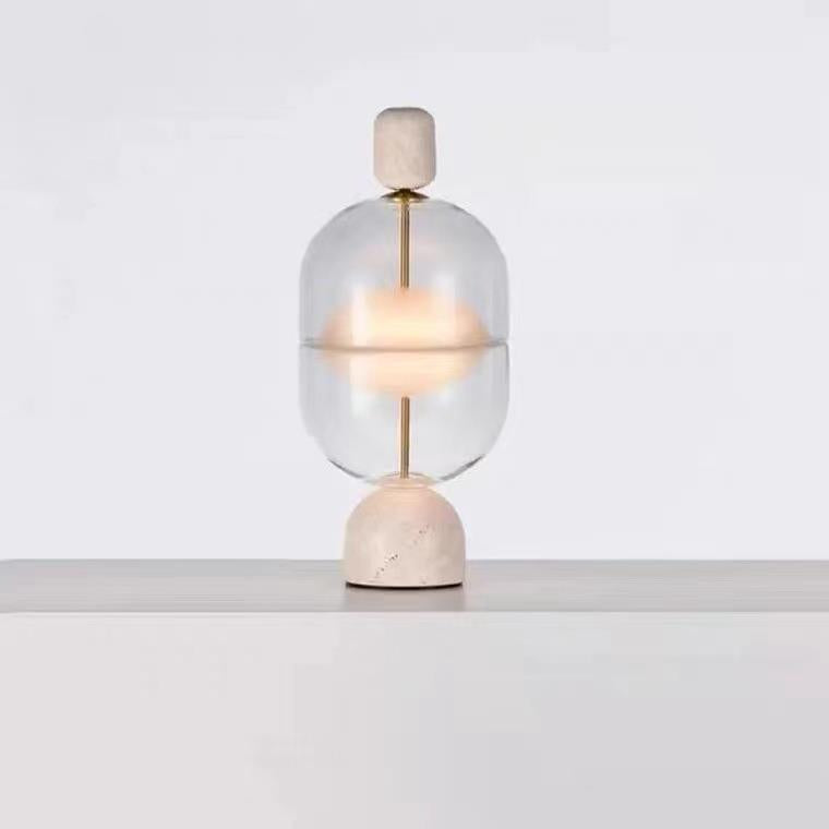 Minimalistische Glas- und Metall-Stehlampe