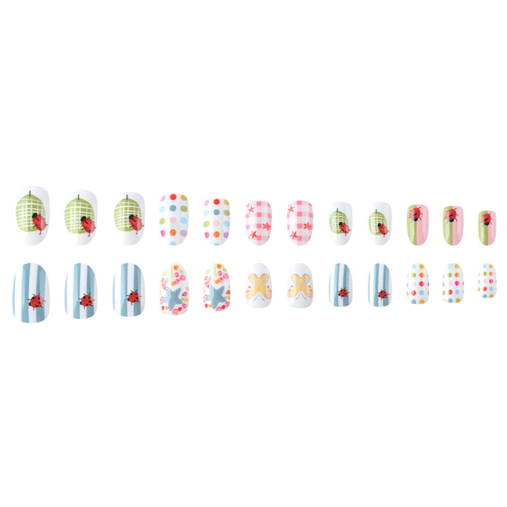 Verspieltes dekoratives Druck-Nagelkunst-Set Karnz