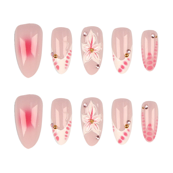 Florale Verzierungen Press-On Nagelkunst