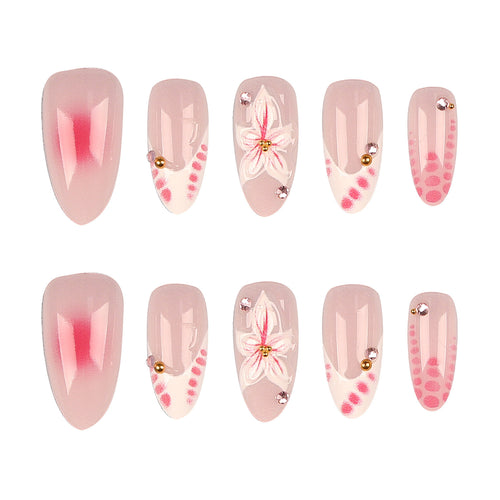 Florale Verzierungen Press-On Nagelkunst
