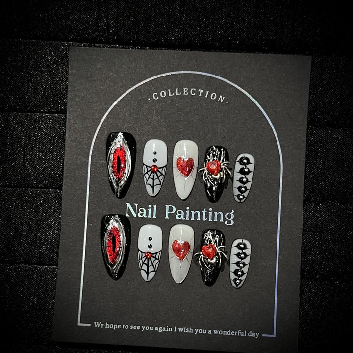 Gothic-Themen Press-On Nagelkunst Set