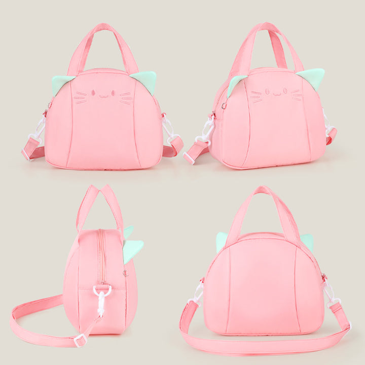 Niedliche katzenmotivierte isolierte Lunch-Tasche Karnz