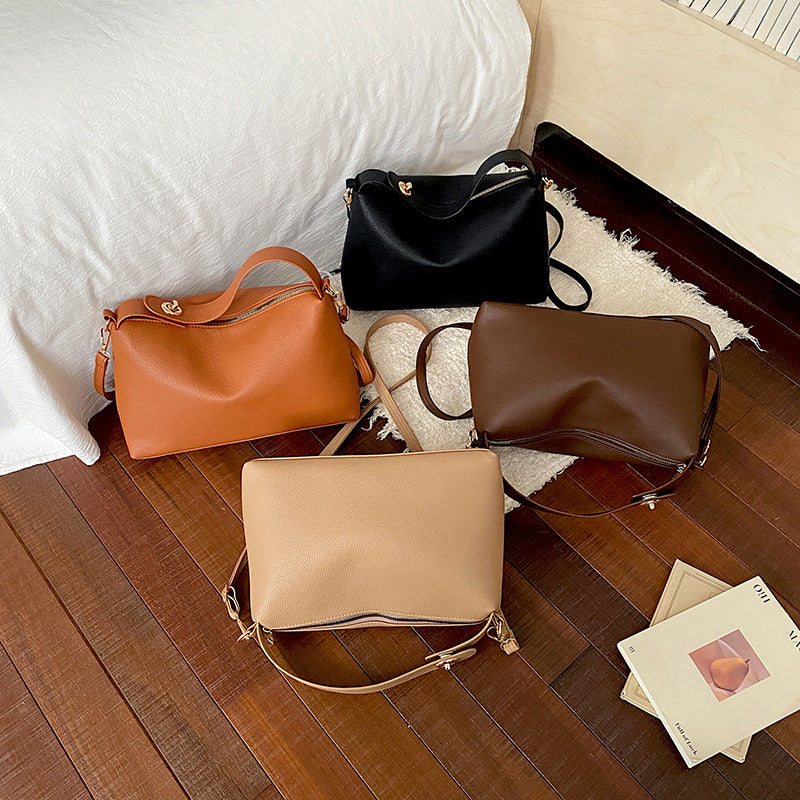 Texturierte Leder Crossbody-Tasche