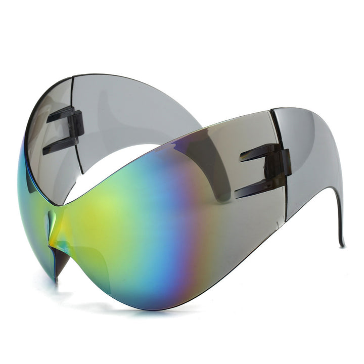 Oversized futuristische Schild Sonnenbrille Karnz