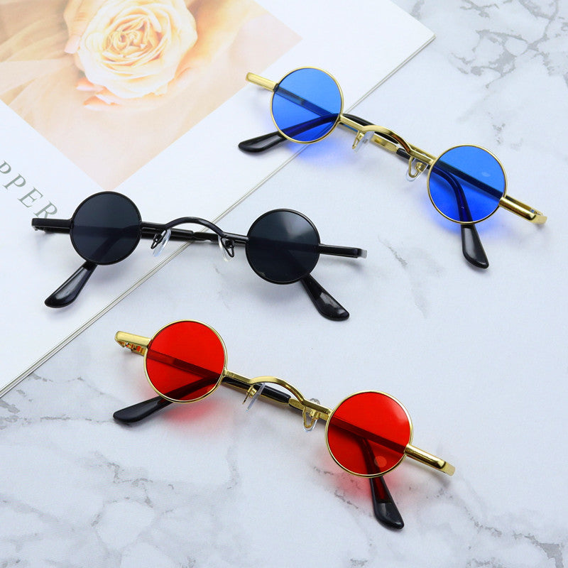 Retro-inspirierte runde Metallrahmen-Sonnenbrille Karnz
