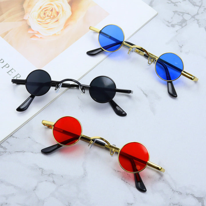 Retro-inspirierte runde Metallrahmen-Sonnenbrille Karnz