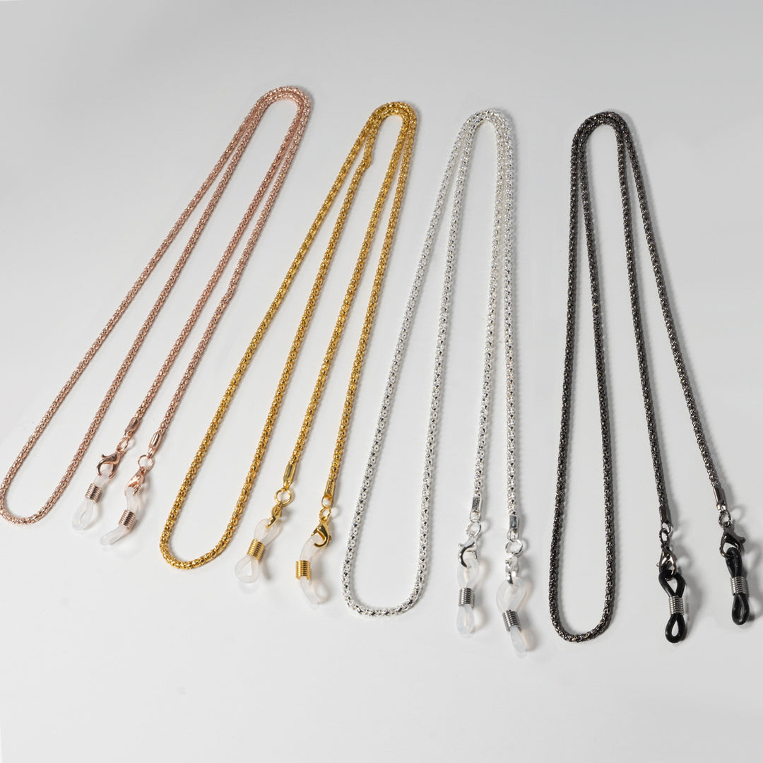Elegante versilberte Brillen Kette Karnz