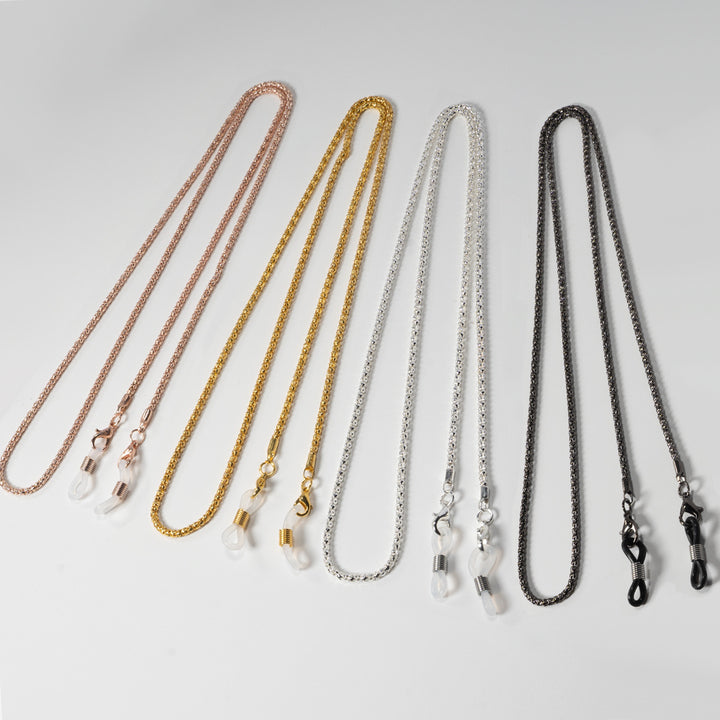 Elegante versilberte Brillen Kette Karnz