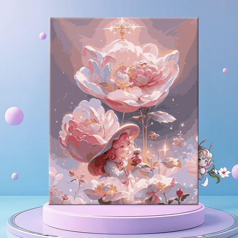 Verspielt Florale Fantasie Leinwand Wanddekoration Karnz