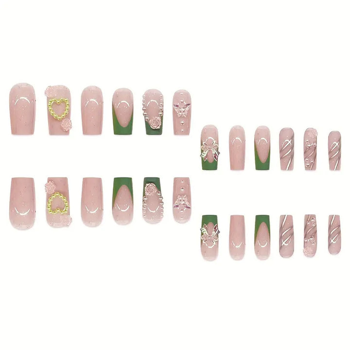 Dekorative Acryl-Blumen Press-On Nagelkunst Karnz