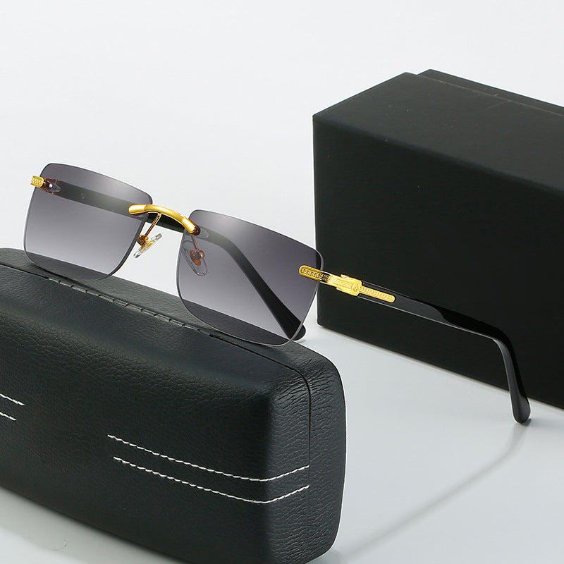 Damen modische Sonnenbrille mit stilvollem, eckigem Rahmen und eleganten Metallakzenten Karnz