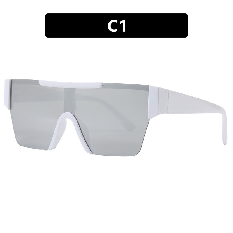 Damen futuristische Sportsonnenbrille mit UV-Schutz und breiter Gläserfläche Karnz