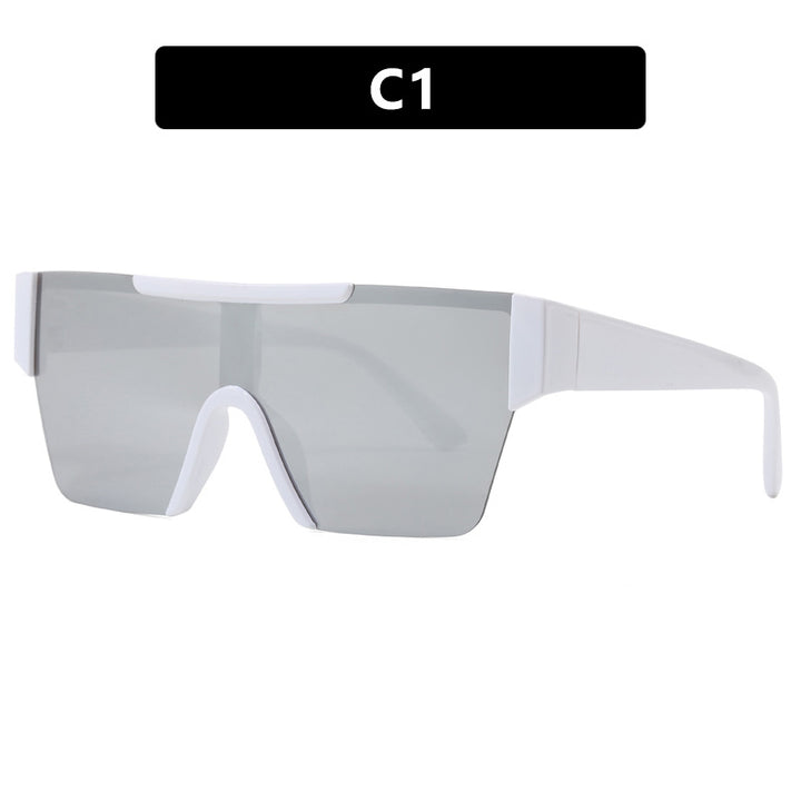Damen futuristische Sportsonnenbrille mit UV-Schutz und breiter Gläserfläche Karnz