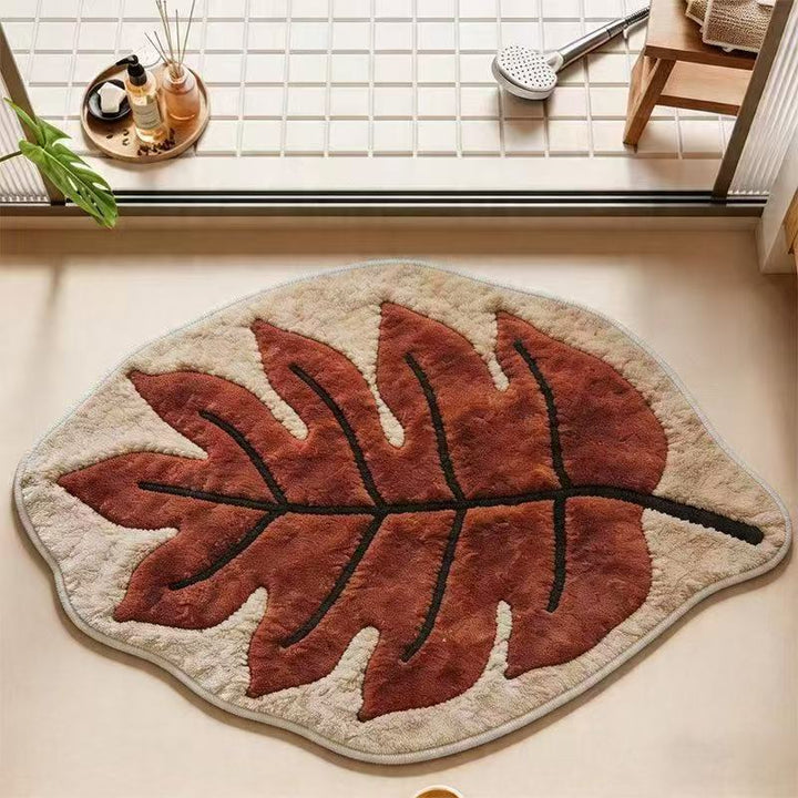 Blattförmige Plüsch-Memory-Schaum-Badmatte