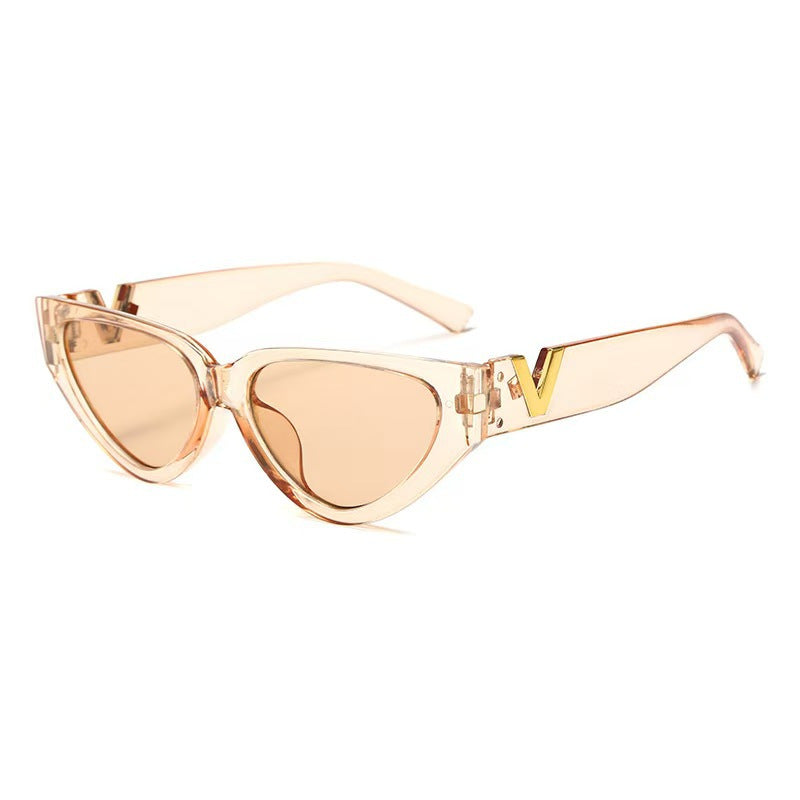 Damen Cat-Eye Sonnenbrille mit goldenen Akzenten Karnz