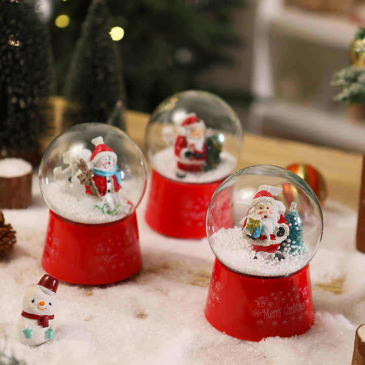 Schneekugel mit Weihnachtsmann und Tannenbaum Karnz