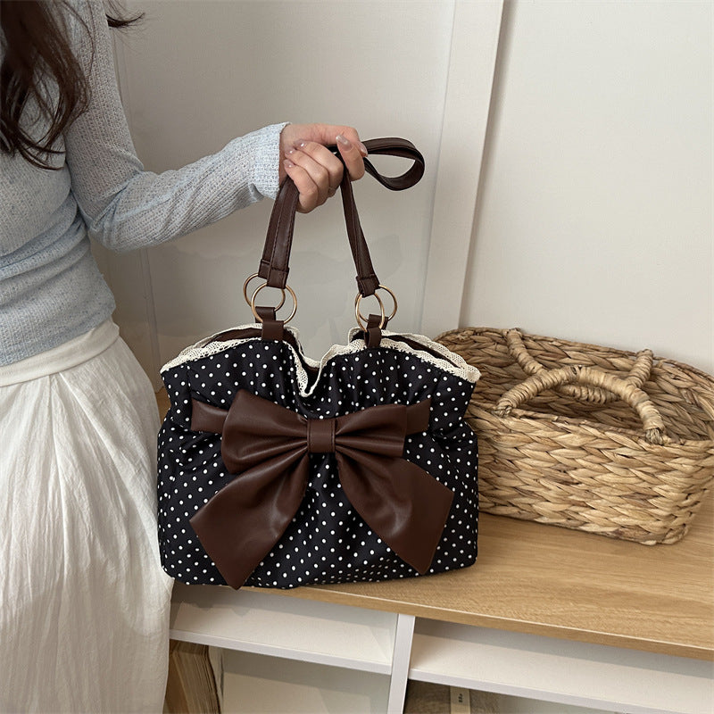WoCharming Polka Dot Schleifen Tote Tasche Karnz
