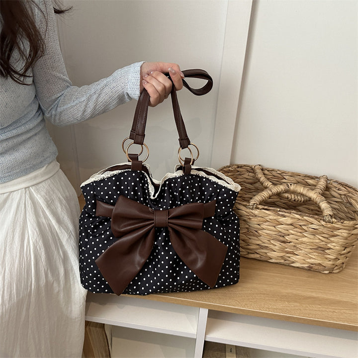 WoCharming Polka Dot Schleifen Tote Tasche Karnz