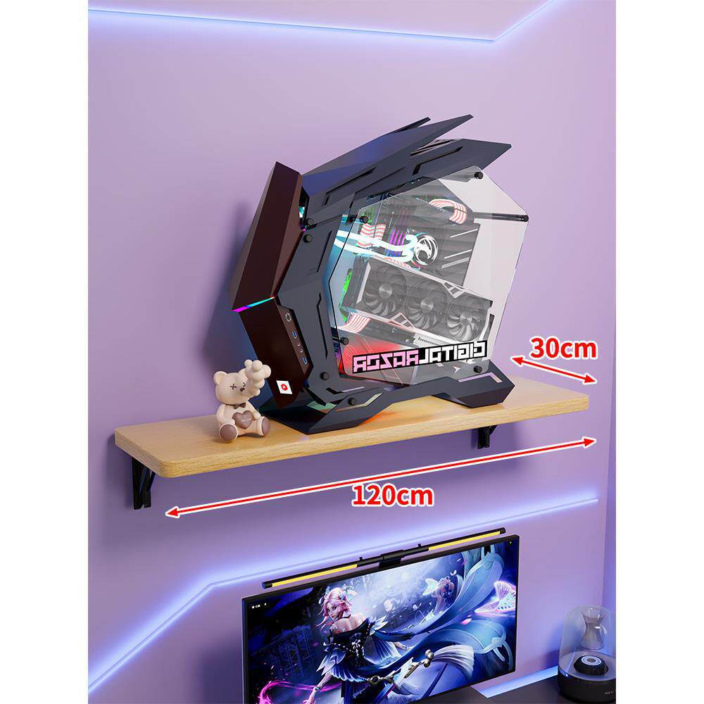 Wandmontage-Schwimmregal für Mid-Tower-Gaming-PC mit verstärkten Halterungen