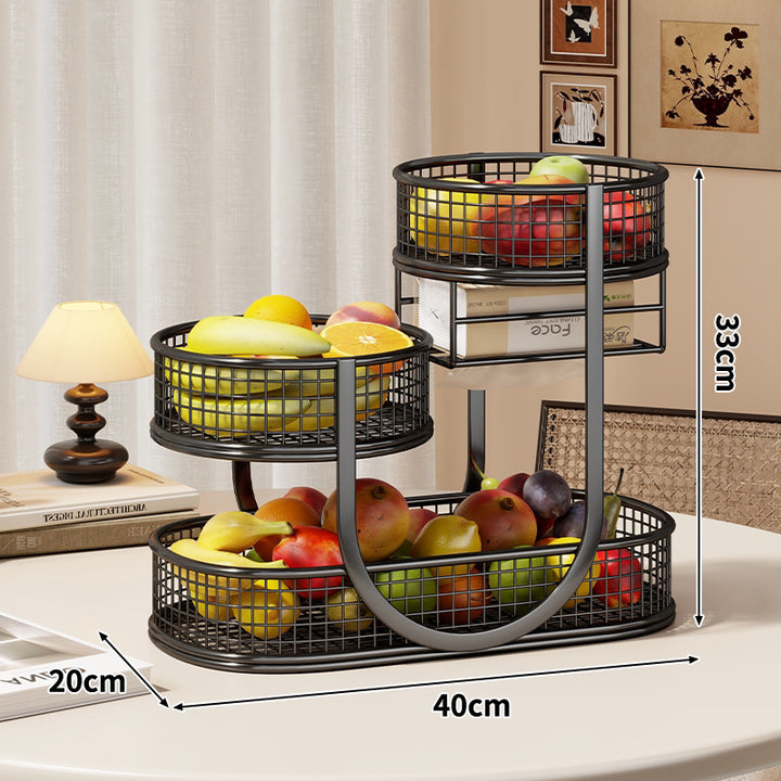 Drei-Tier Metallgitter Theken Obst- & Gemüse-Displaystand