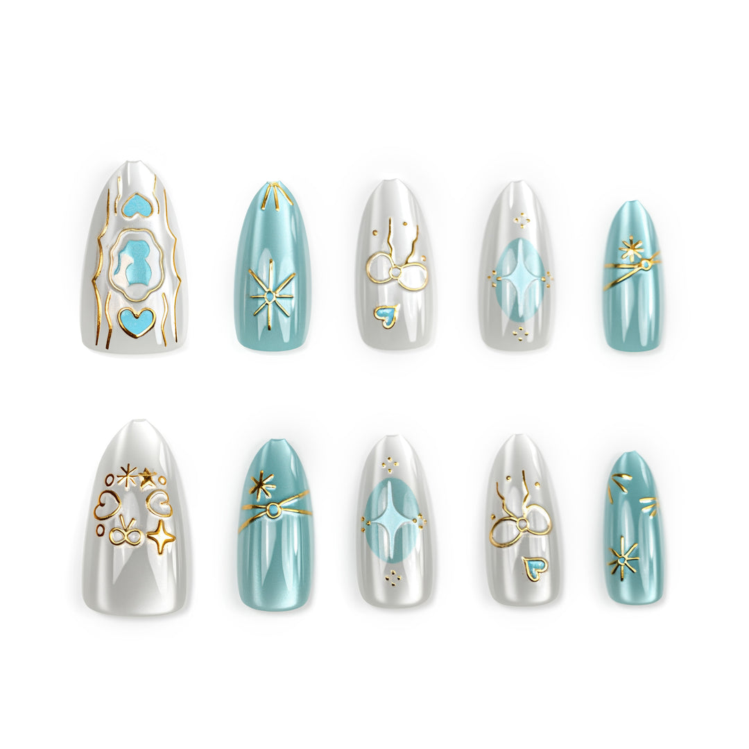 Elegantes Press-On-Nagelkunst-Set