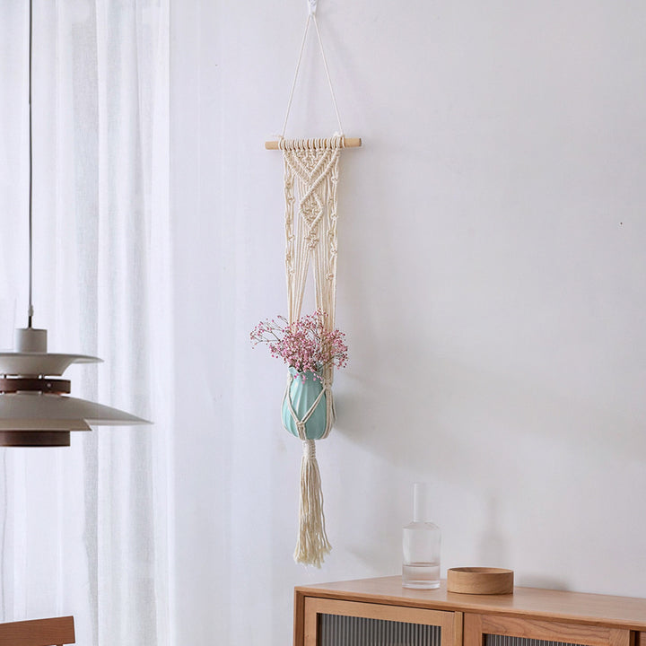 Makramee-Blumenhalter mit elegantem Design