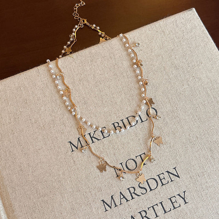 Gestuftes Opal- und Perlen-Halsband Karnz