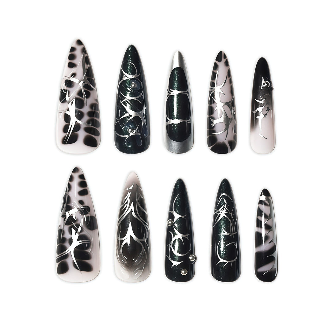 Glamouröse Stiletto Nagelkunst Verlängerungen Karnz