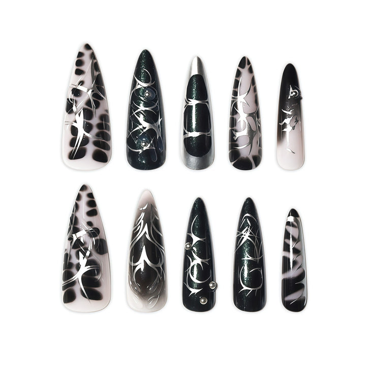 Glamouröse Stiletto Nagelkunst Verlängerungen Karnz