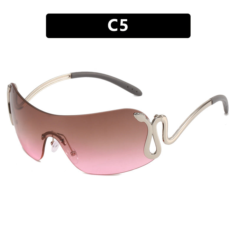 Damen futuristische Sportsonnenbrille mit verspieltem Design Karnz