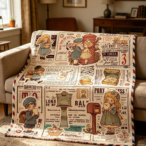 Gemütliche Vintage-Themen-Fleece-Decke Karnz