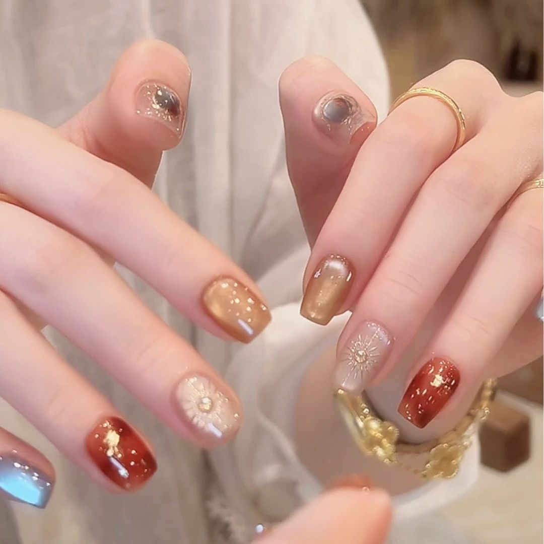 Premium ozean-inspirierte Press-On Nagelerweiterungen Karnz
