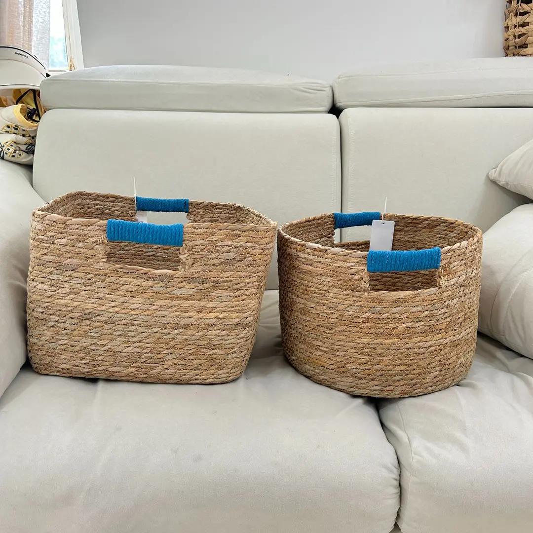 Stylischer Aufbewahrungskorb Aus Geflochtenen Naturfasern Karnz