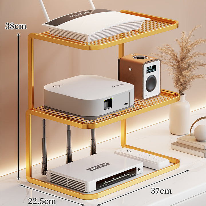 Belüfteter Desktop-Router- und Modemständer-Organizer