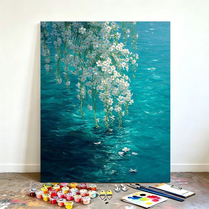 Blumeninspiriertes malerisches Leinwandbild Karnz