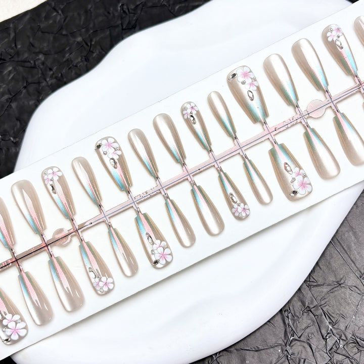 Dekoratives Blumendesign Druck-Nagelkunst-Set 1790745832
