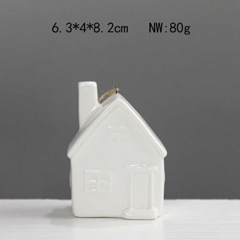 Dekorative Keramikhäuschen Figur Karnz