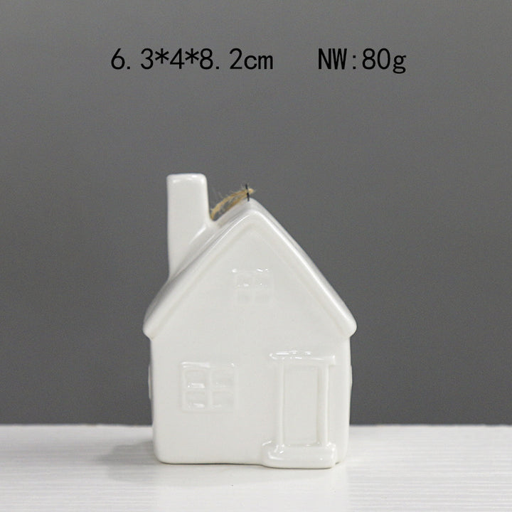 Dekorative Keramikhäuschen Figur Karnz