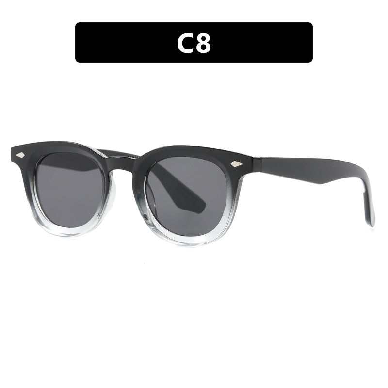 Damen modische Cat-Eye Sonnenbrille mit transparentem Rahmen Karnz