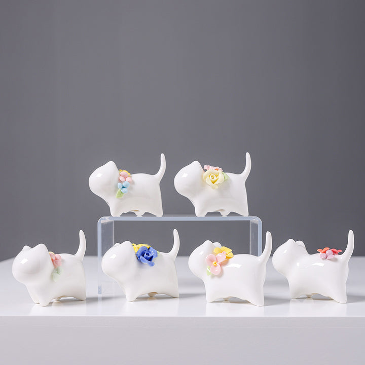 Dekorative Keramik-Hundefigur
